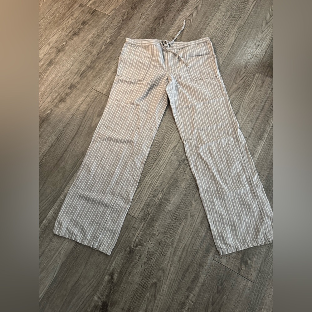 Victoria's Secret Striped Gray Pants with drawstring  size 2